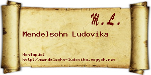 Mendelsohn Ludovika névjegykártya